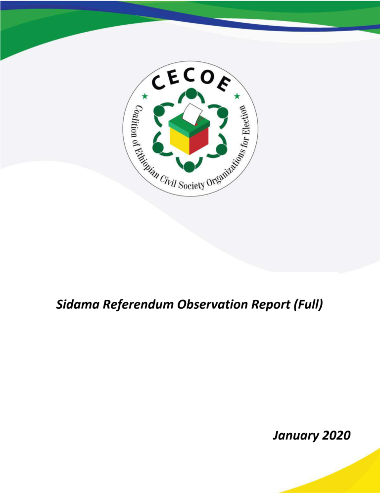 Cover of Sidama Referendum Observation Report
