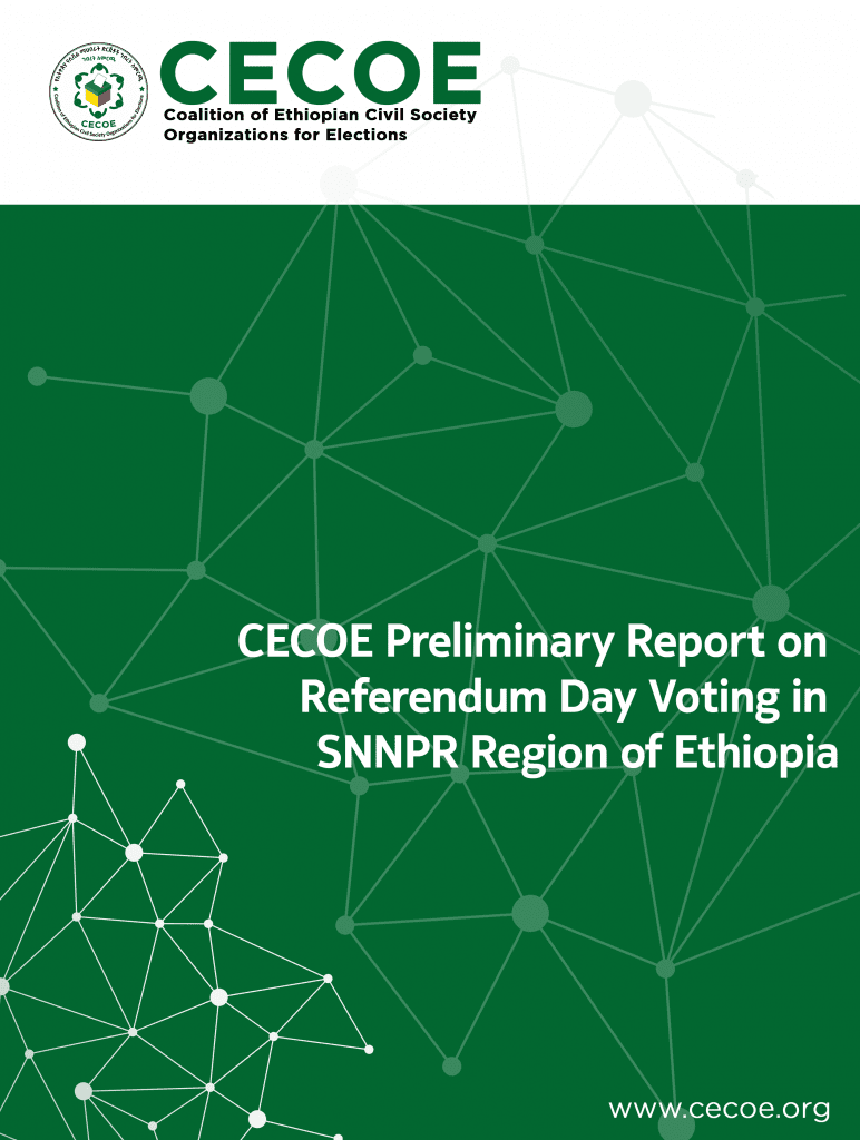 Cover of CECOE Preliminary Report on Referendum Day Voting in SNNPR Region of Ethiopia