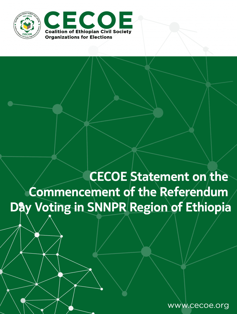 Cover of CECOE Statement on the Commencement of the Referendum Day Voting in SNNPR Region of Ethiopia