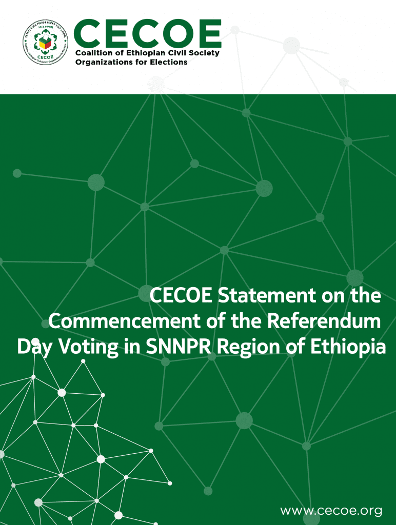 Cover of CECOE Statement on the Commencement of the Referendum Day Voting in SNNPR Region of Ethiopia