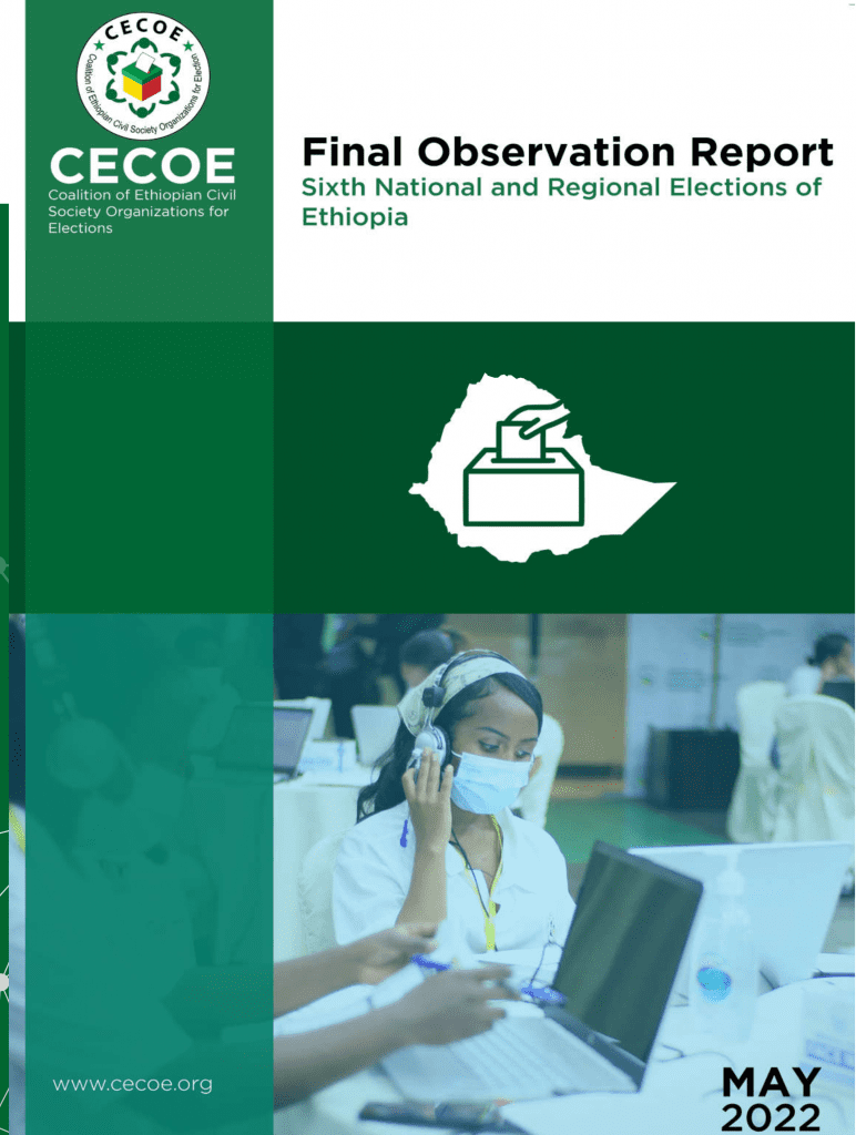 Cover of Final Observation Report Sixth National and Regional Elections of Ethiopia