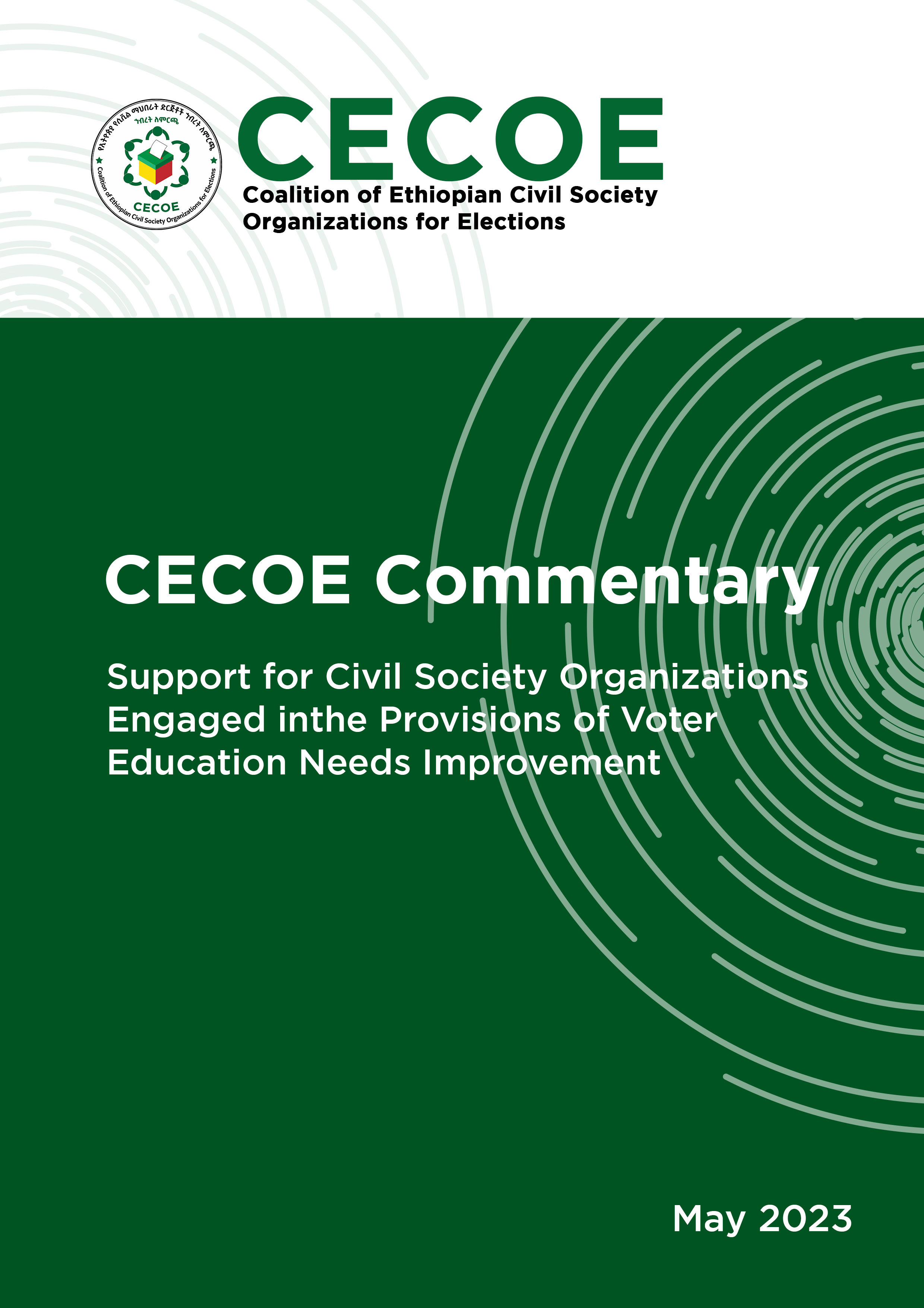 Cover of CECOE Commentary: Support for Civil Society Organizations Engaged in the Provisions of Voter Education Needs Improvement