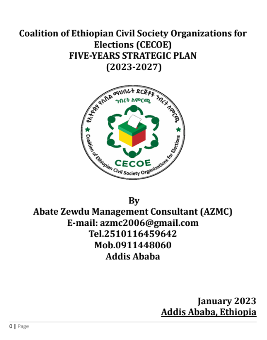 Cover page of the CECOE Five-Year Strategic Plan 2023–2027